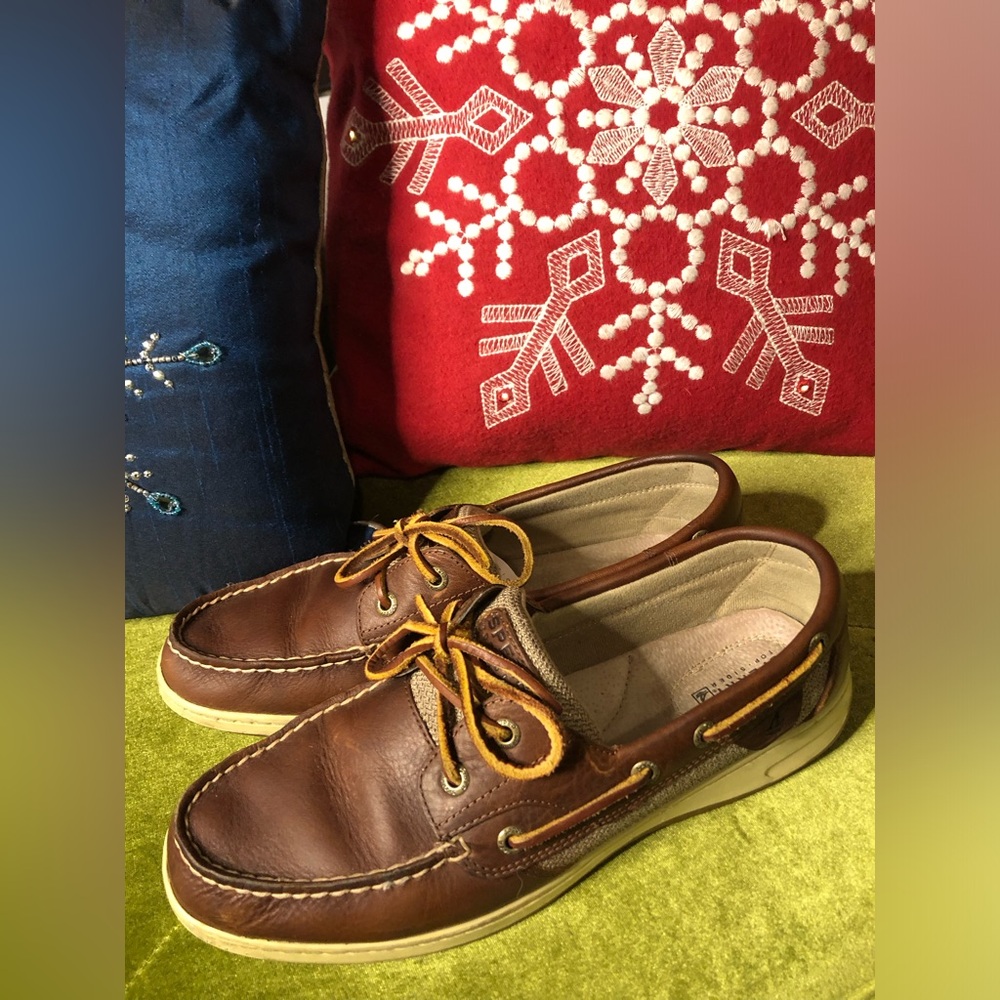 SPERRY Women’s Top Sider Boat Lace Top Shoes Size 10 Leather Upper Material